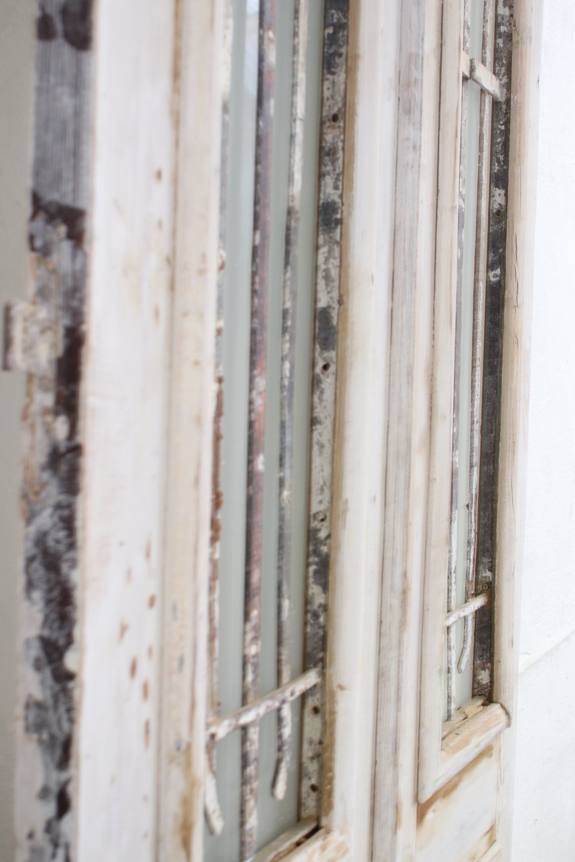 Vintage Double French Doors (with Glass and Metal) - L043