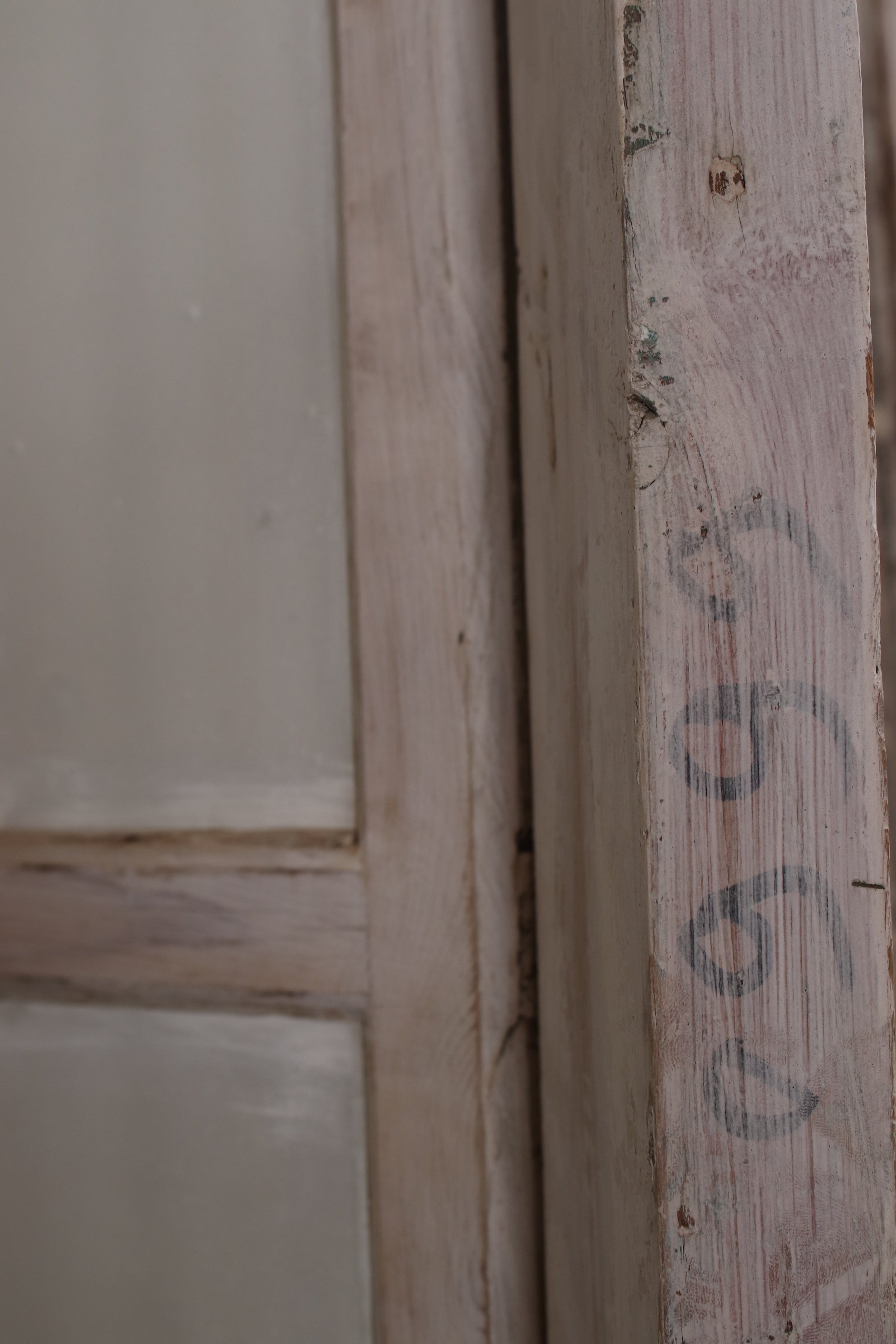 VINTAGE DBL GLASS METAL FRENCH DOOR L095