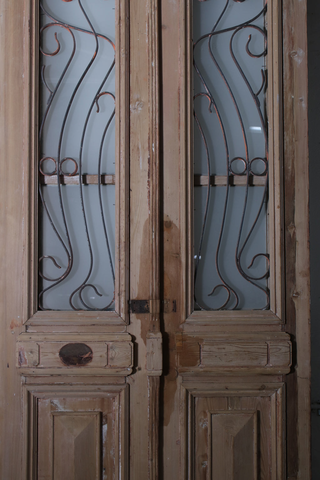 Vintage Double French Glass and Metal Doors – 101.5" H x 43.25" W – L115