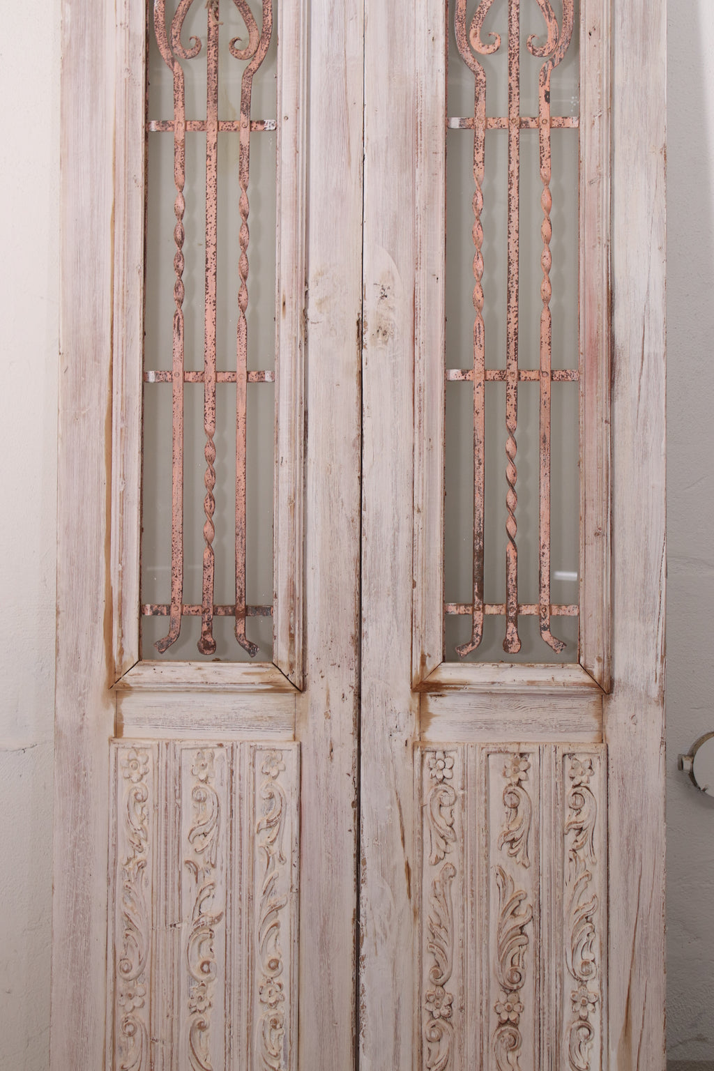 Vintage Double French Doors (with Glass and Metal) - L203