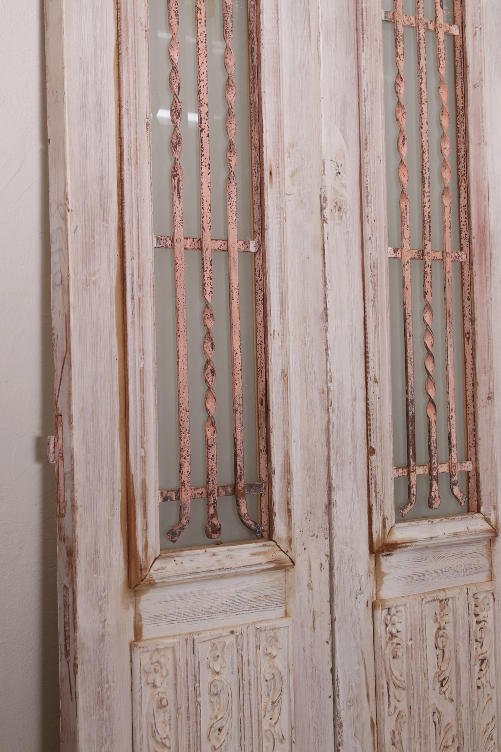 Vintage Double French Doors (with Glass and Metal) - L203