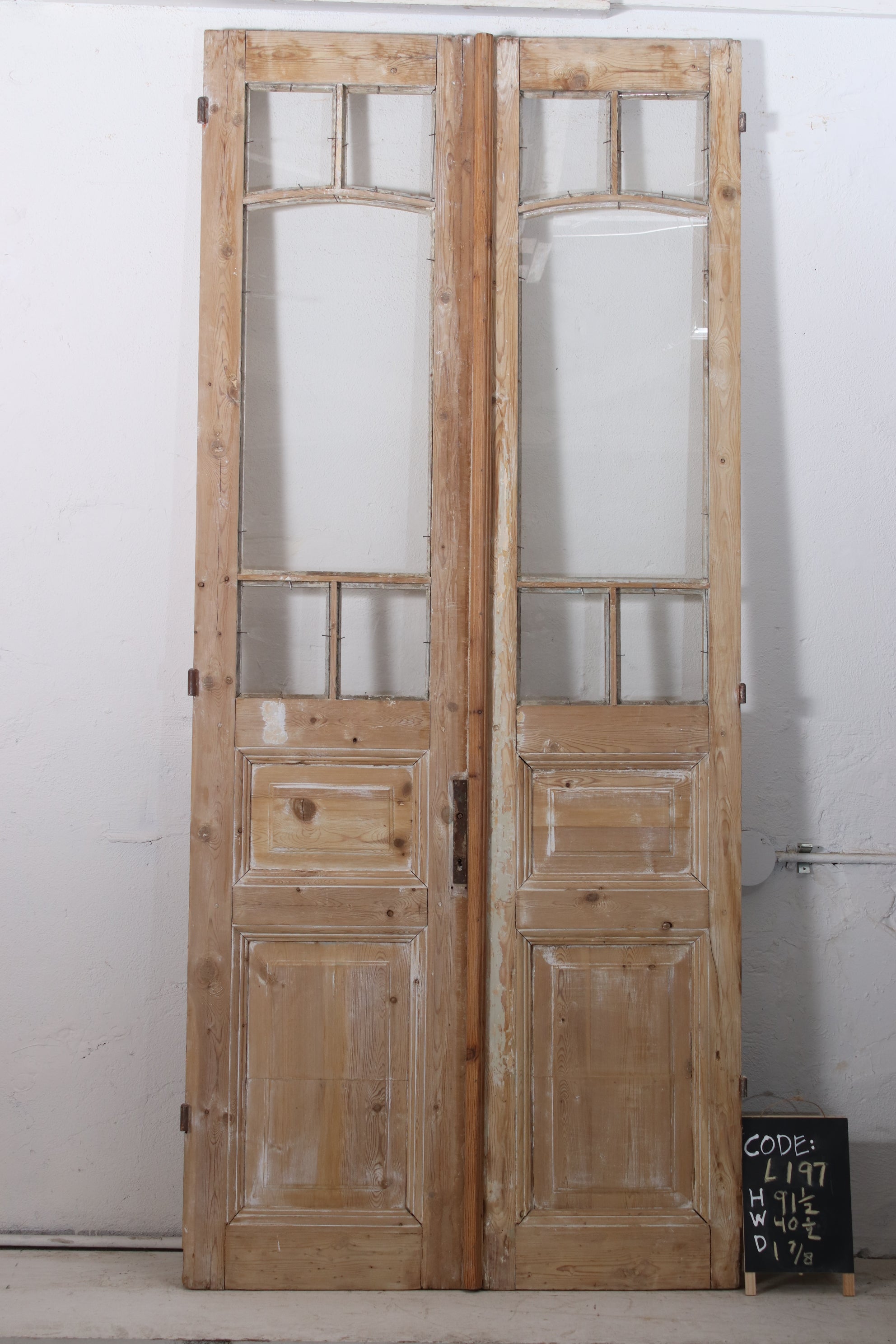 VINTAGE DBL FRENCH  GLASS DOOR L197