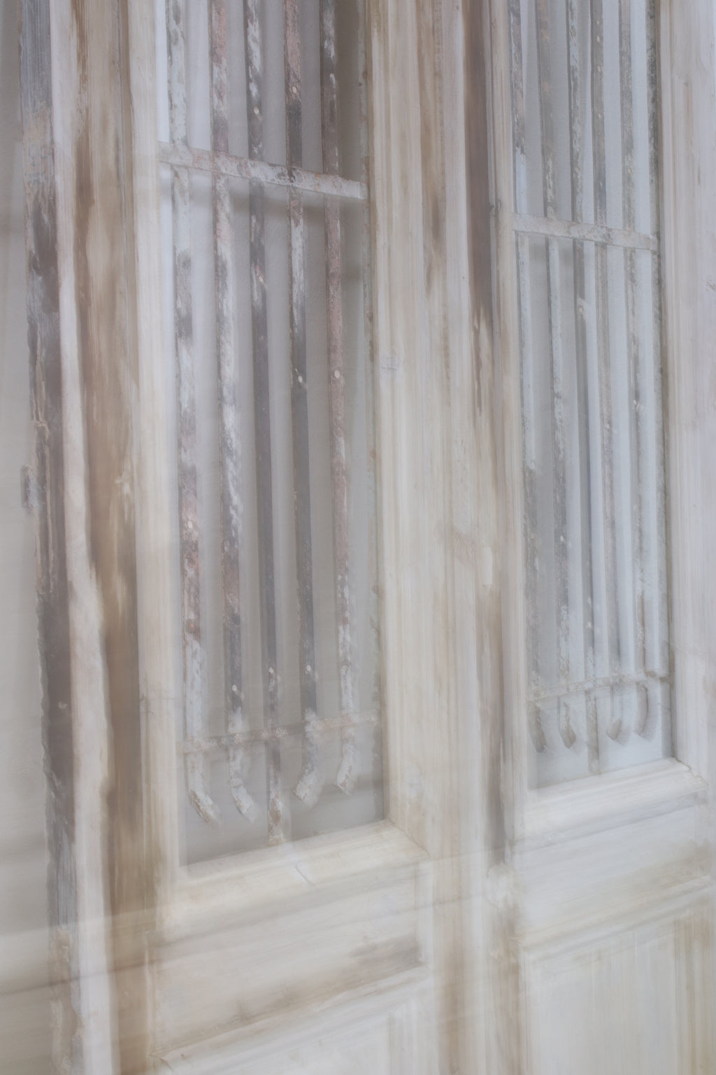 Vintage Double French Doors (with Glass and Metal) - L147