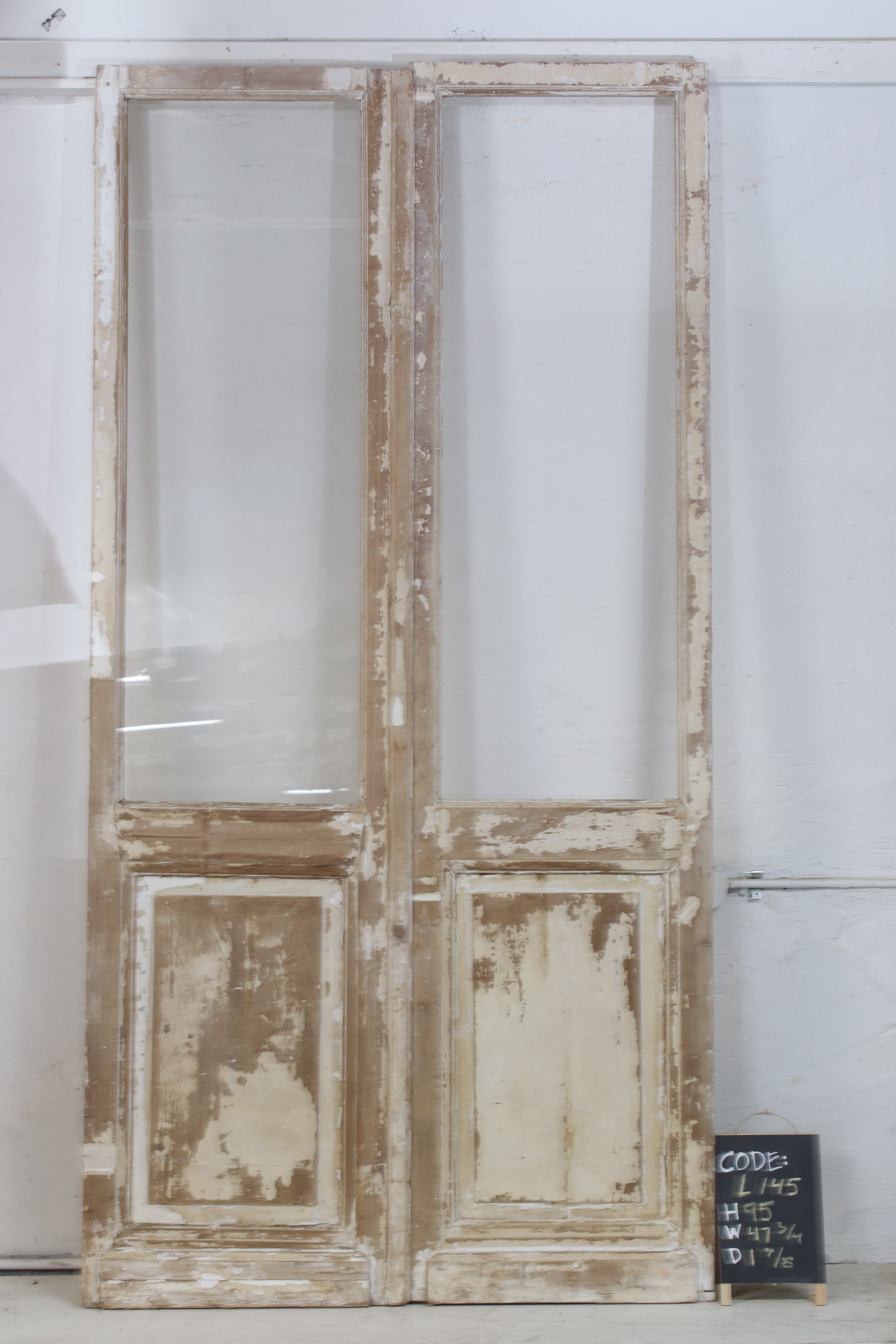 VINTAGE DBL FRENCH  GLASS DOOR L145