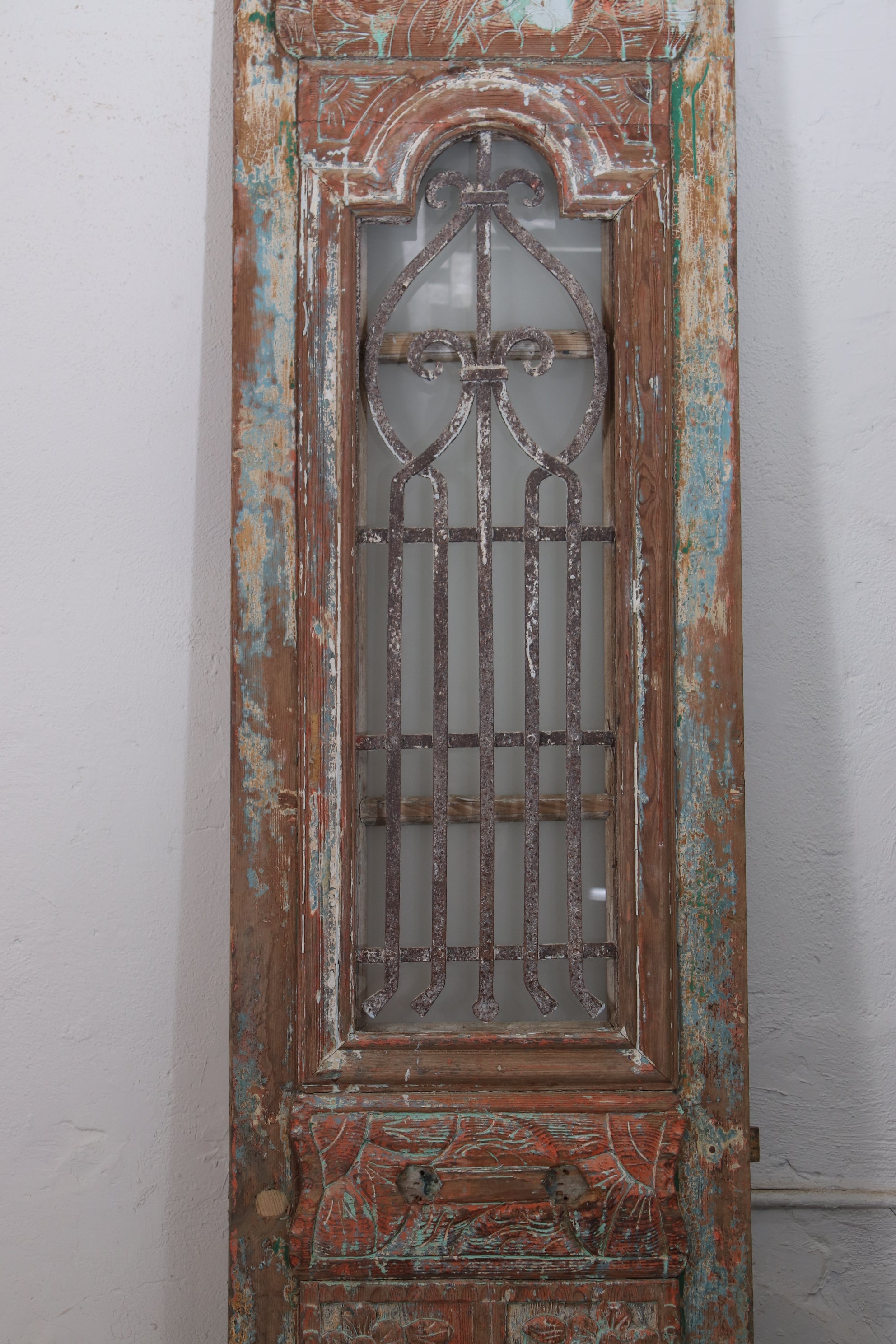 VINTAGE SINGLE GLASS METAL DOOR L205.5