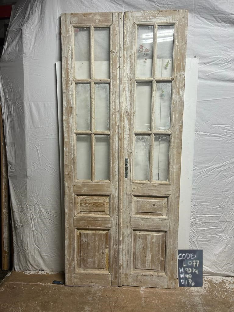 VINTAGE DBL FRENCH  GLASS DOOR L077