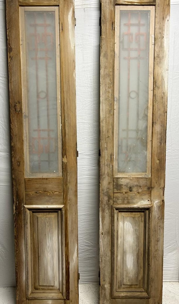Vintage Double French Doors (with Glass and Metal) - L098