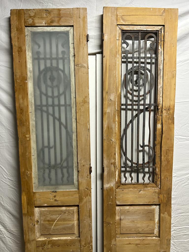 VINTAGE DBL FRENCH METAL GLASS DOOR L143