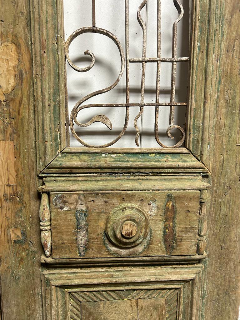 VINTAGE DBL FRENCH METAL GLASS DOOR L146