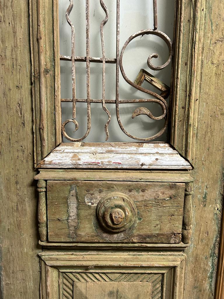 VINTAGE DBL FRENCH METAL GLASS DOOR L146