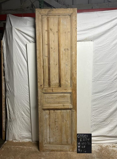 Vintage Single French Solid Wood Door – 100.75" H x 28" W – L254