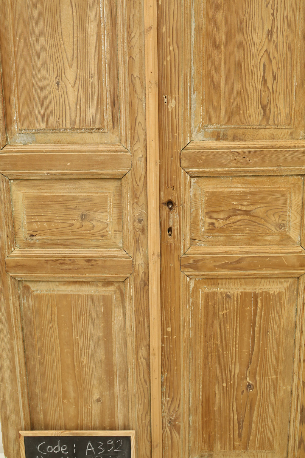 Vintage Double French Solid Wood Doors – 93" H x 43" W – A392