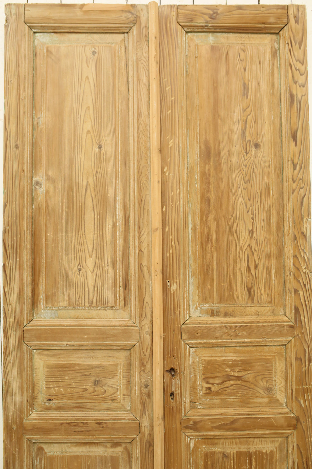 Vintage Double French Solid Wood Doors – 93" H x 43" W – A392