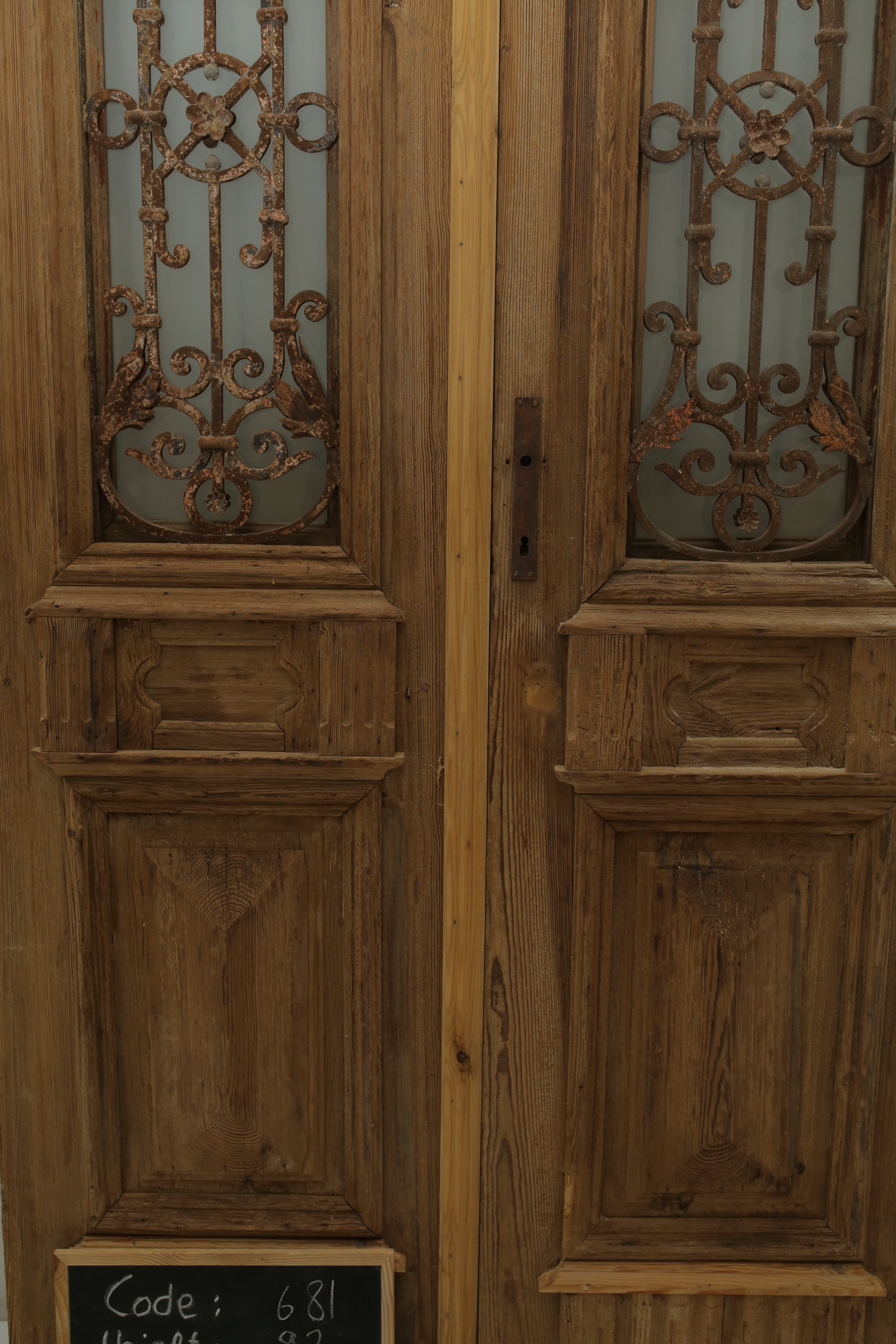 VINTAGE DBL FRENCH METAL DOOR A681