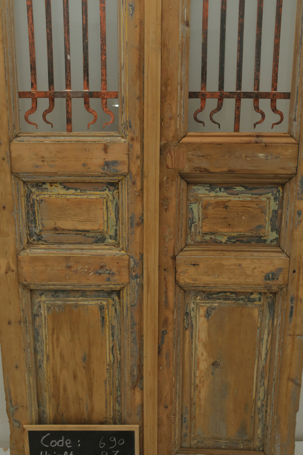 Vintage Double French Doors (with Metal) - A690