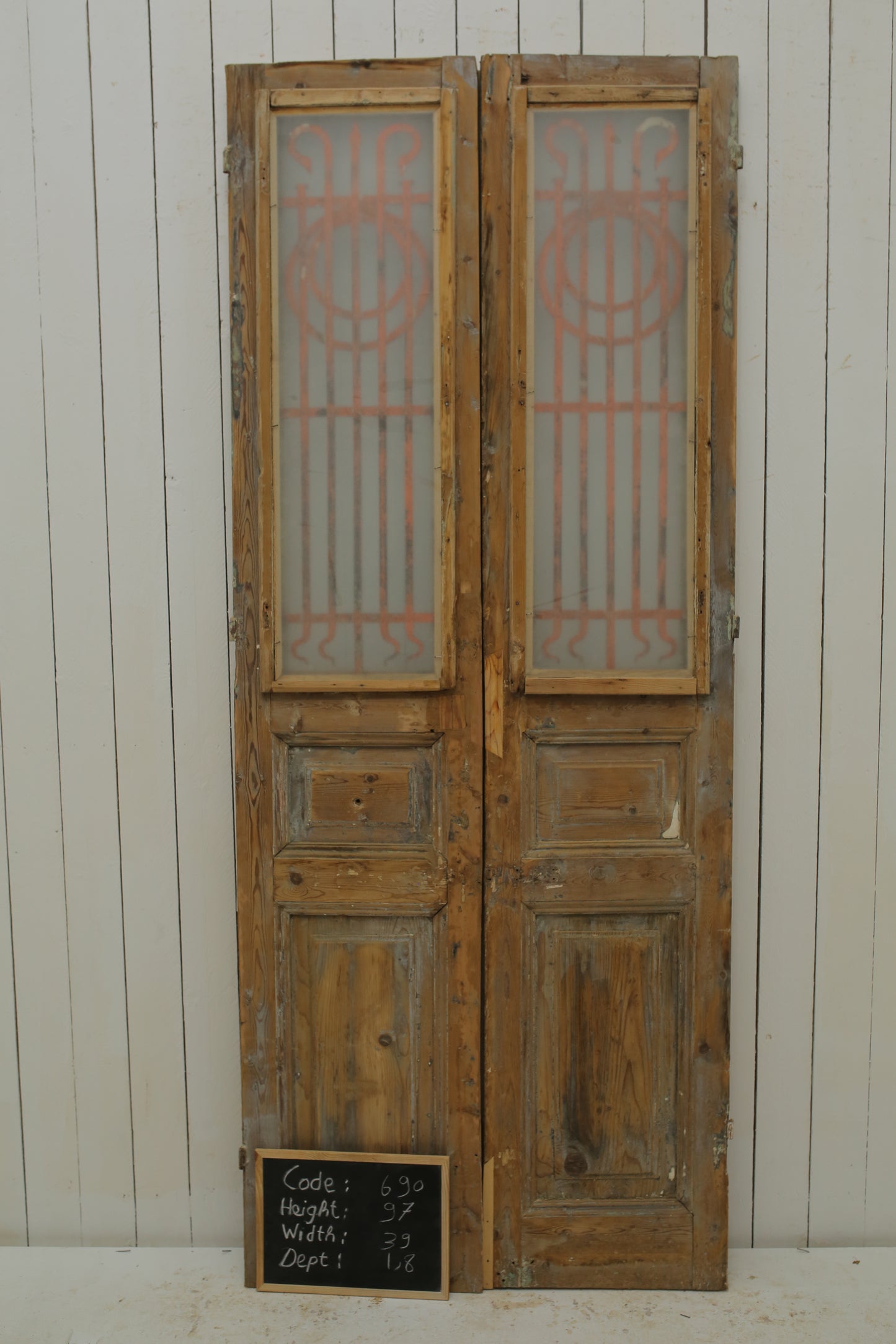 VINTAGE DBL FRENCH METAL DOOR 690