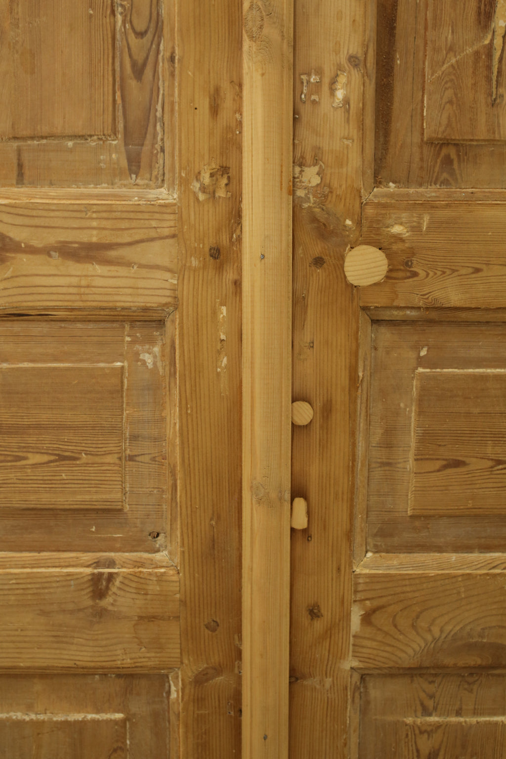 Vintage Double French Solid Wood Doors – 87" H x 34.5" W – A528