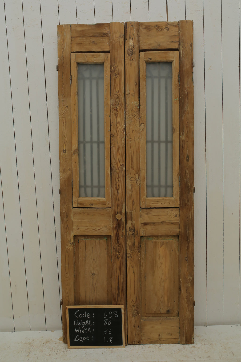 Vintage Double French Doors (with Metal) - A698