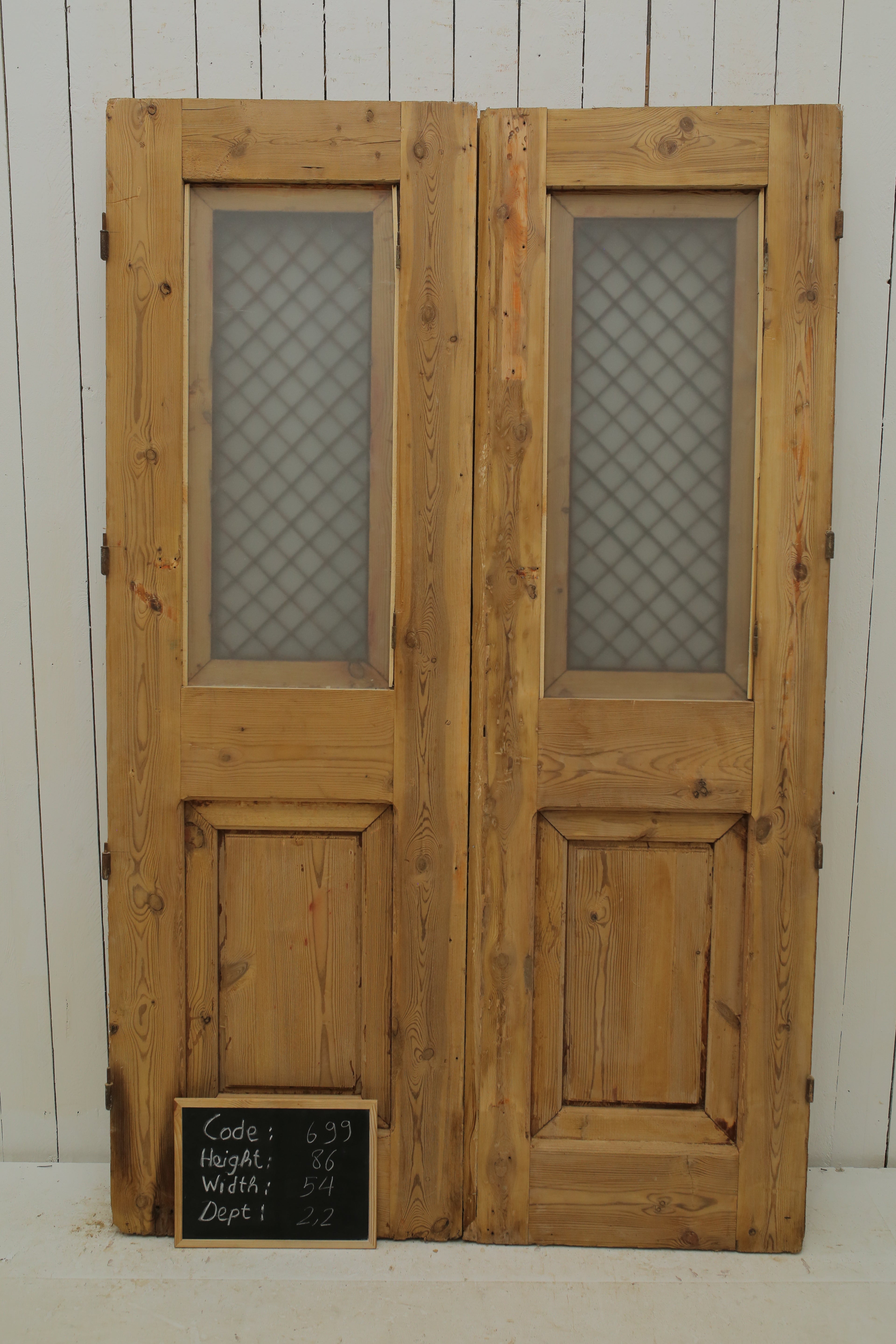 VINTAGE DBL FRENCH METAL DOOR A699