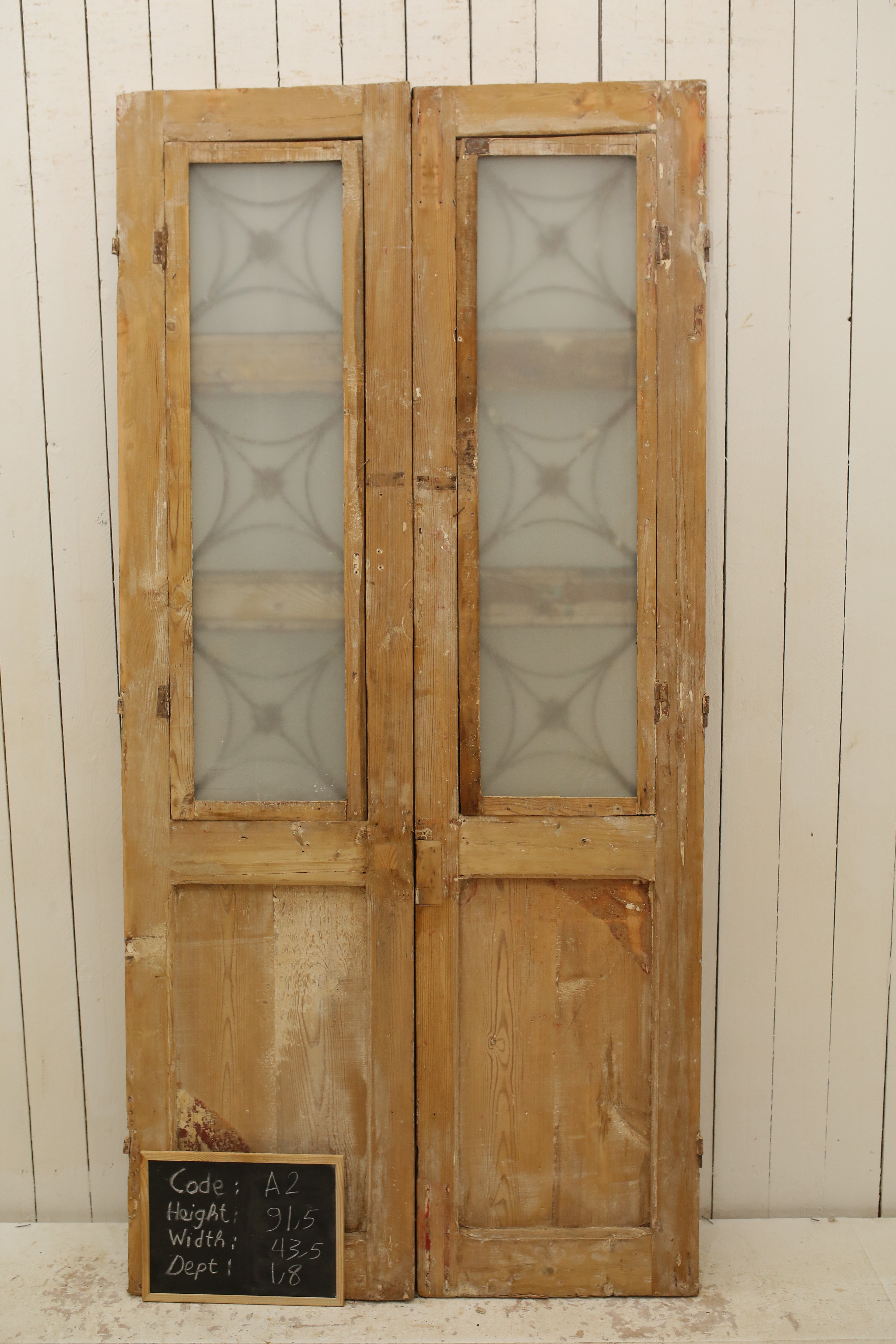 VINTAGE DBL FRENCH METAL DOOR A2