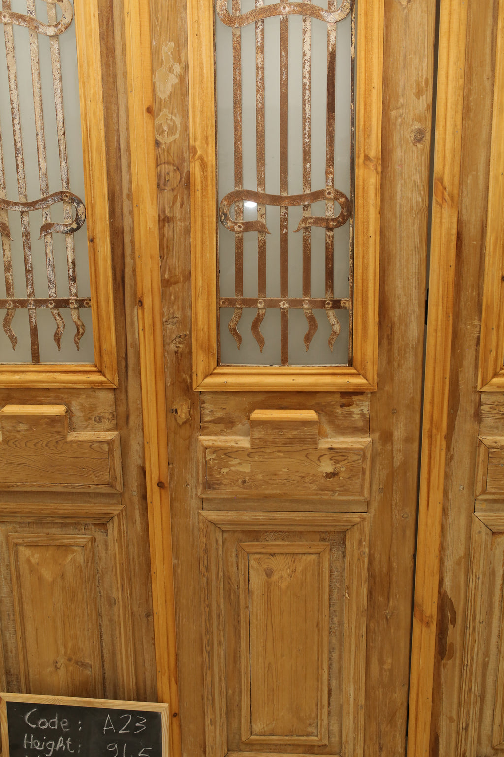 Vintage Double French Doors (with Metal) - A23