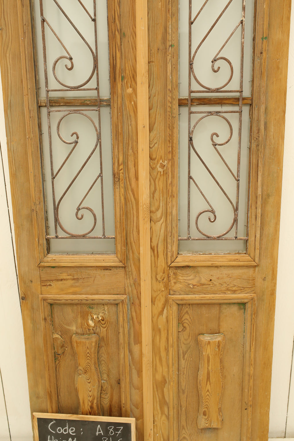 Vintage Double French Doors (with Metal) - A87