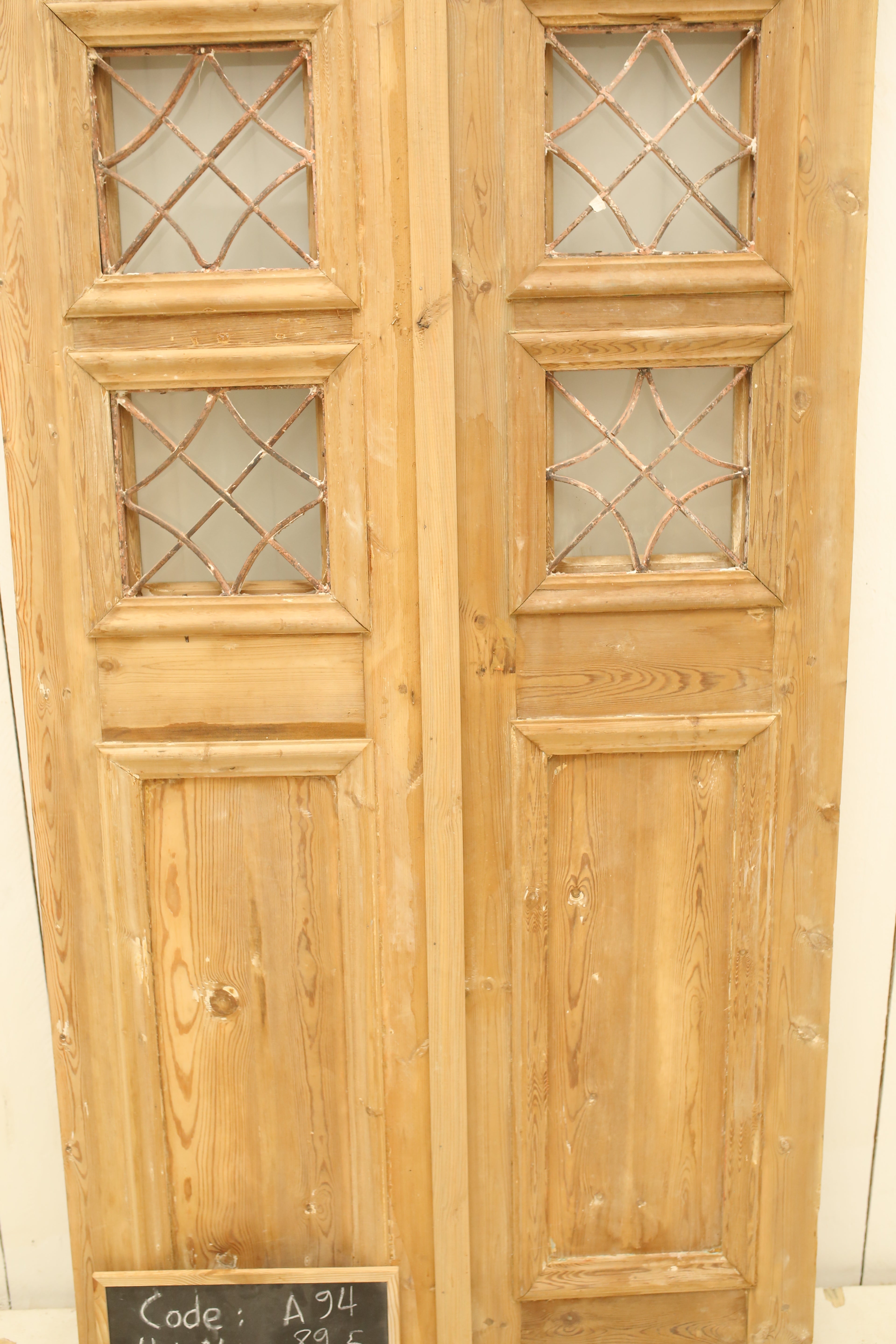 VINTAGE DBL FRENCH METAL DOOR A94