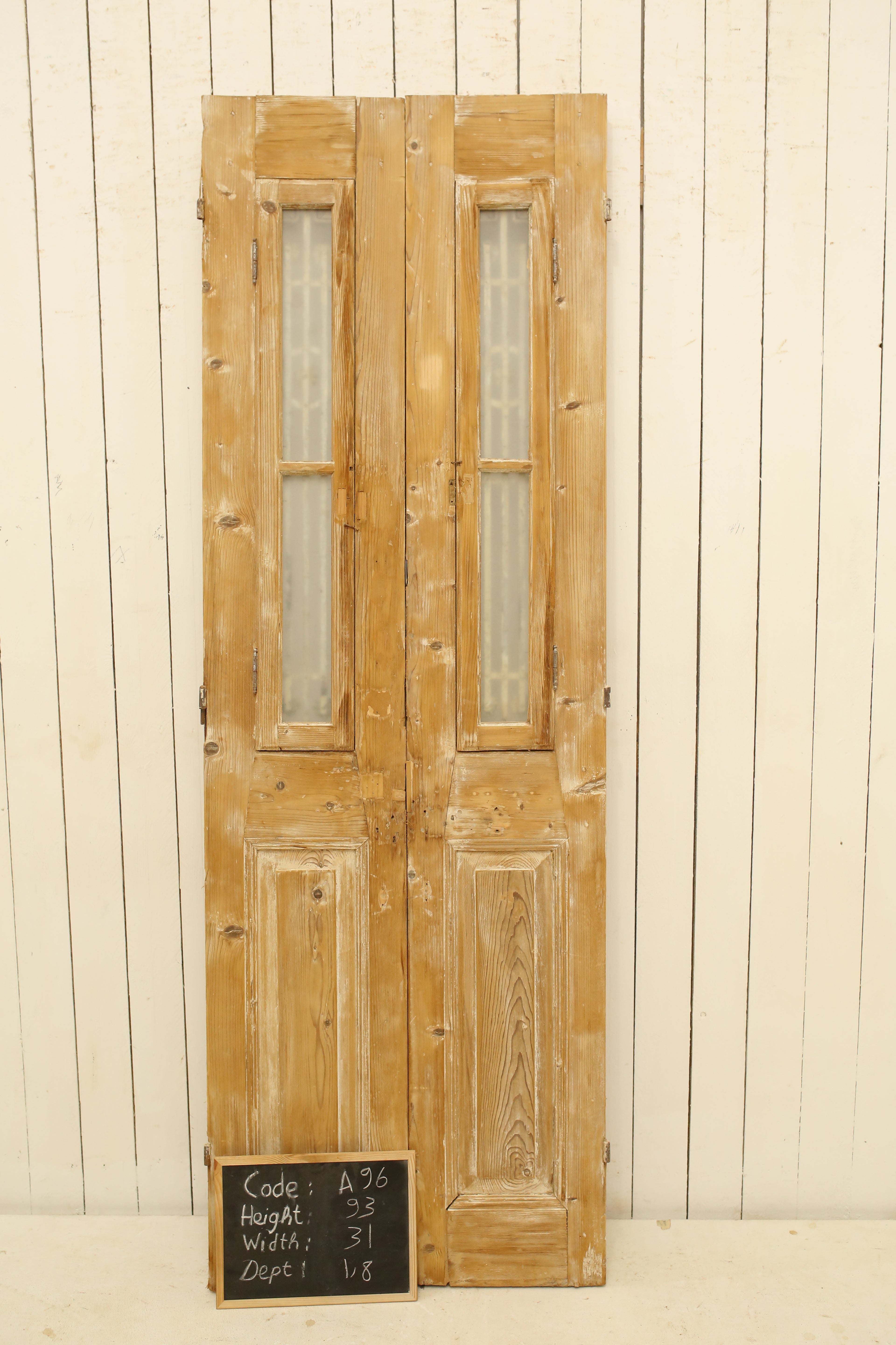 VINTAGE DBL FRENCH METAL DOOR A96