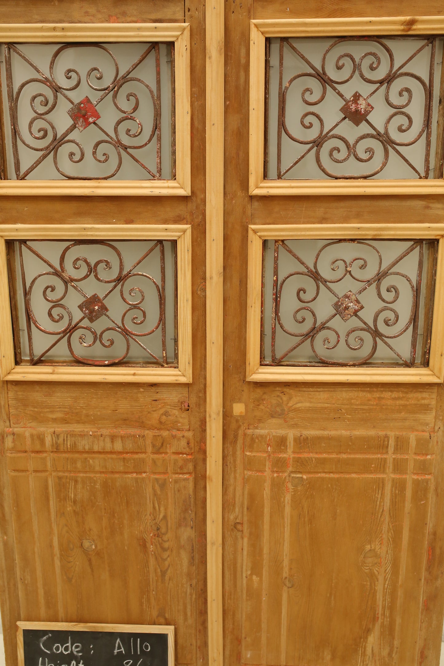 VINTAGE DBL FRENCH METAL DOOR A110