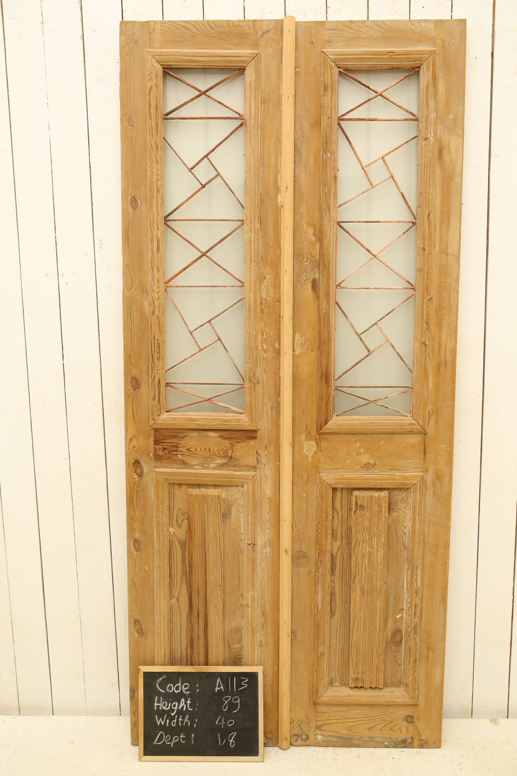 Vintage Double French Doors (with Metal) - A113