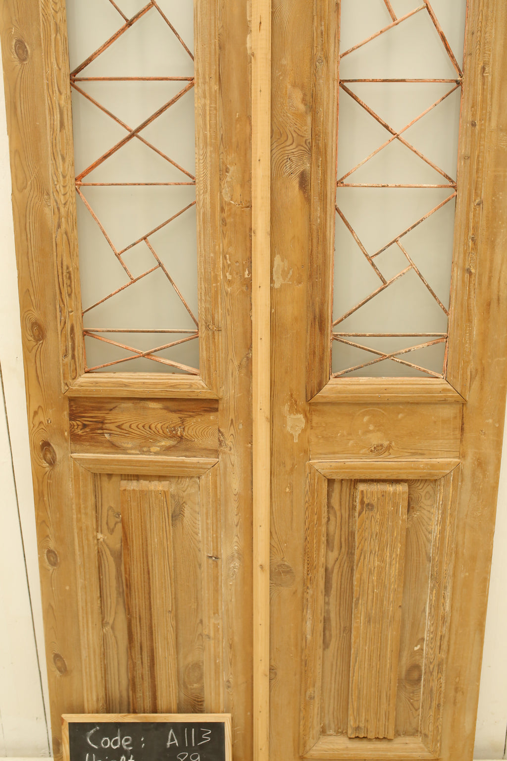 Vintage Double French Doors (with Metal) - A113