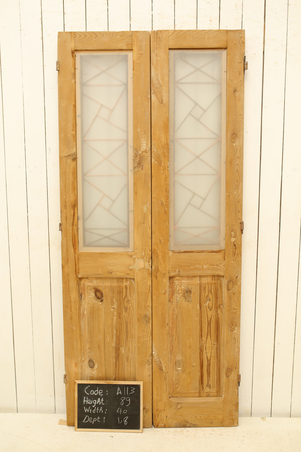 Vintage Double French Doors (with Metal) - A113