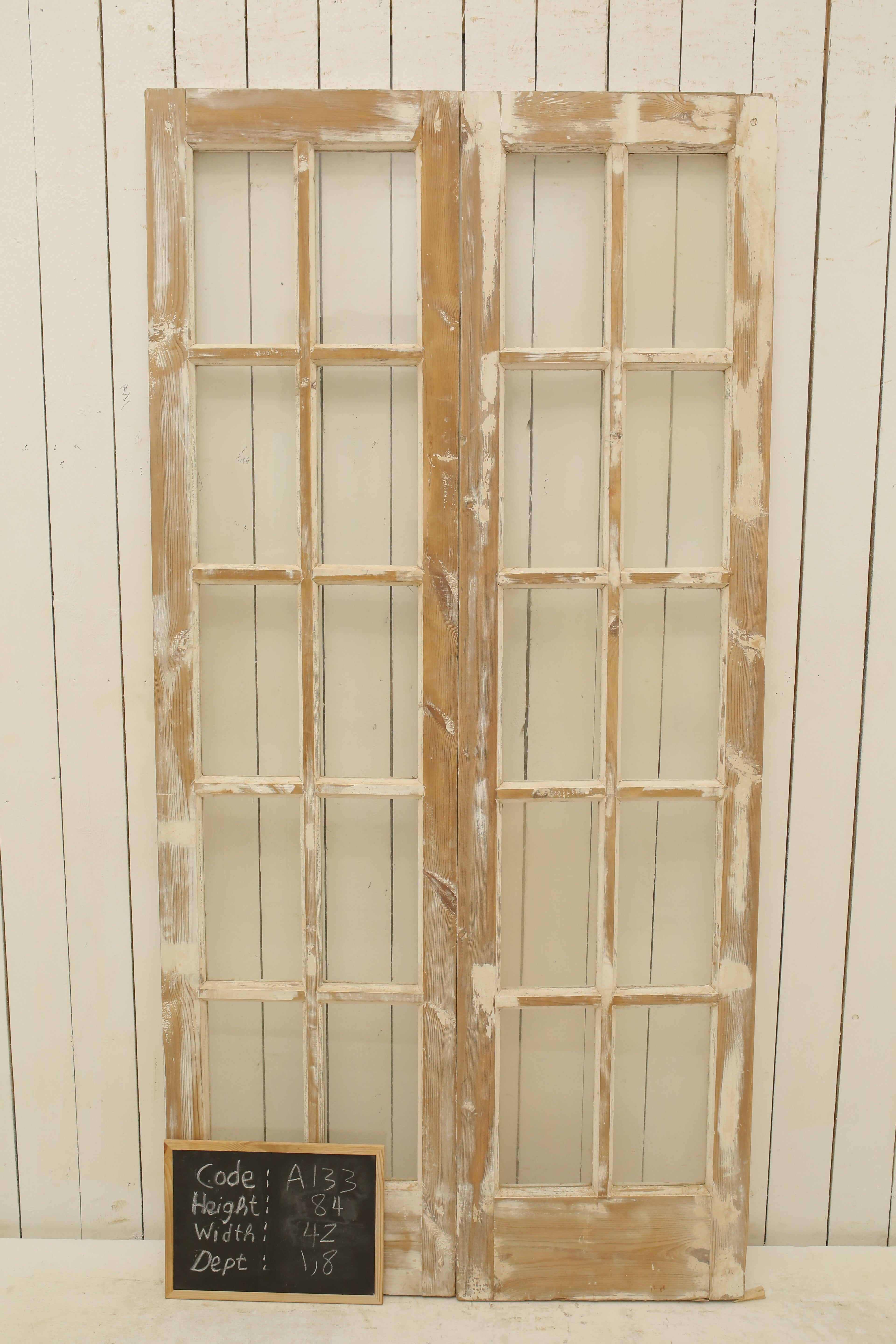 VINTAGE DBL FRENCH GLASS DOOR A133