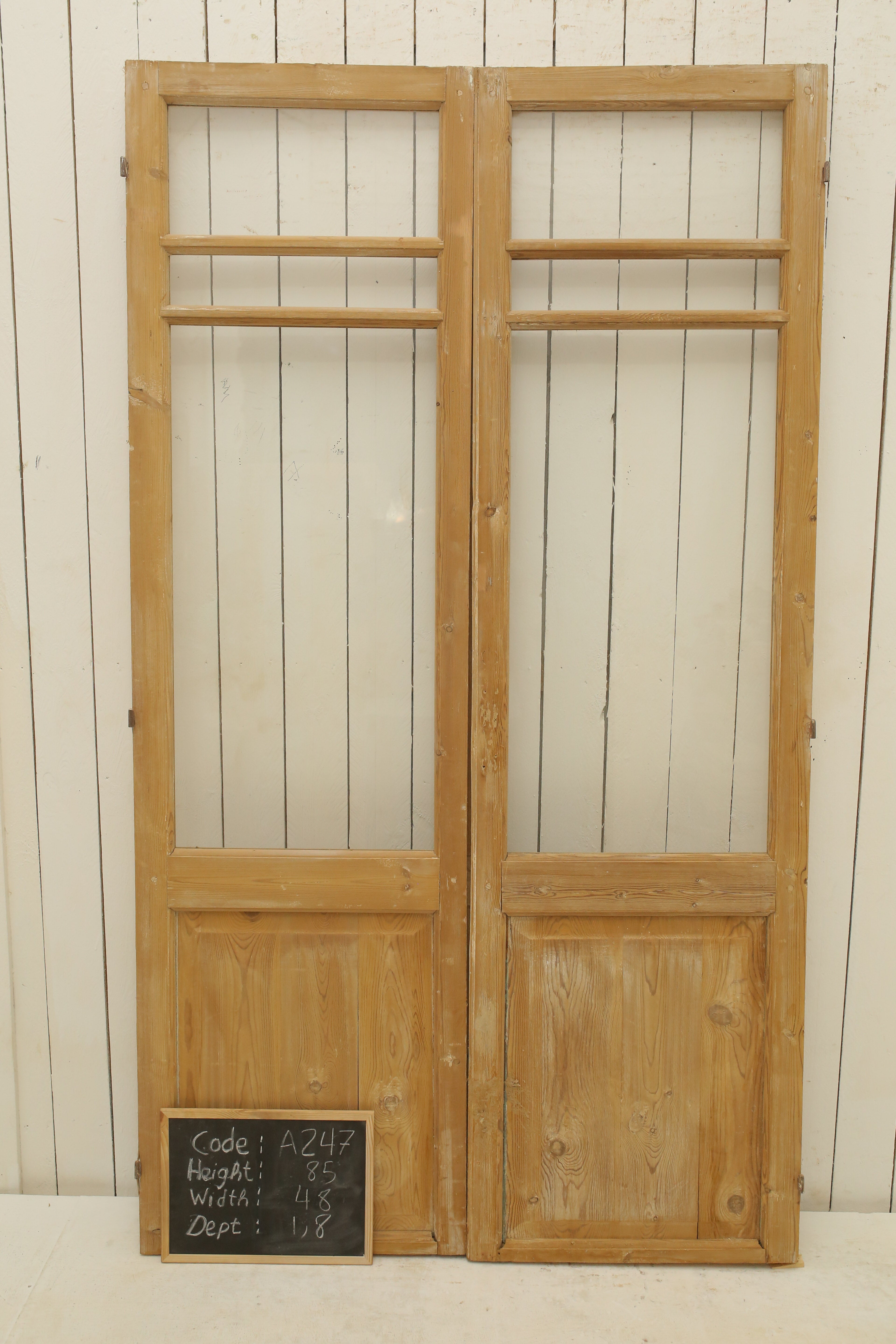 VINTAGE DBL FRENCH GLASS DOOR A247