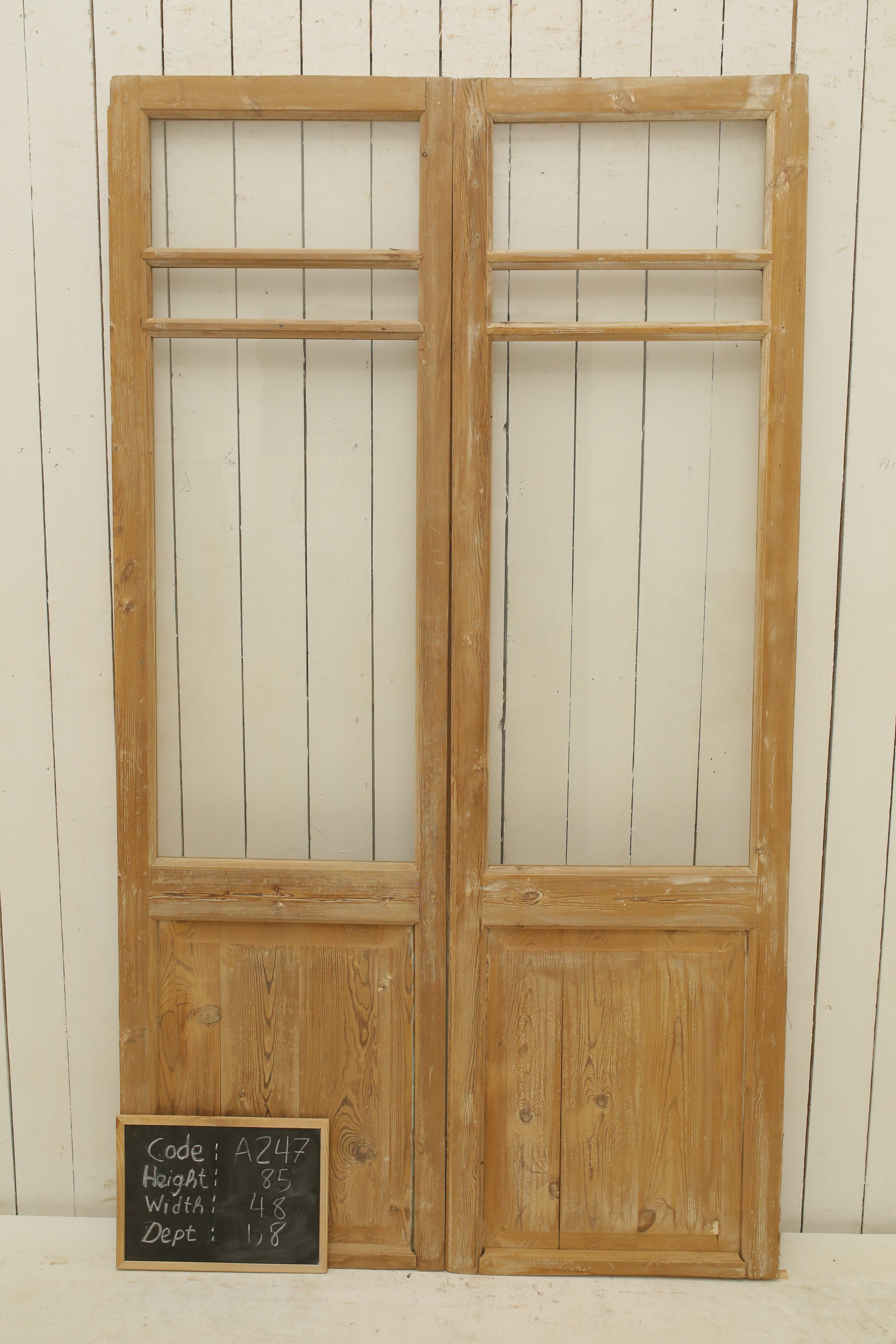 VINTAGE DBL FRENCH GLASS DOOR A247
