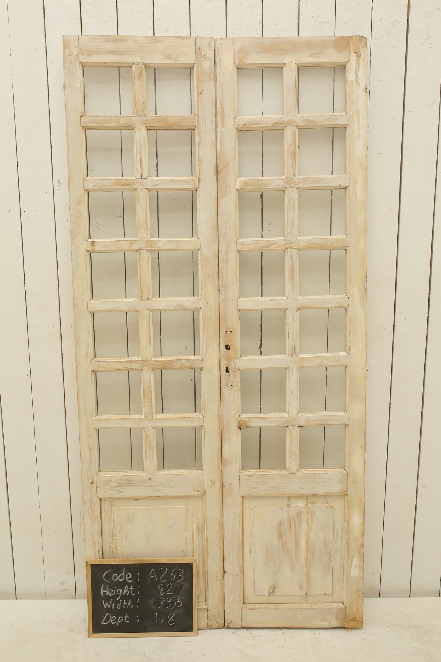 VINTAGE DBL FRENCH GLASS DOOR A263