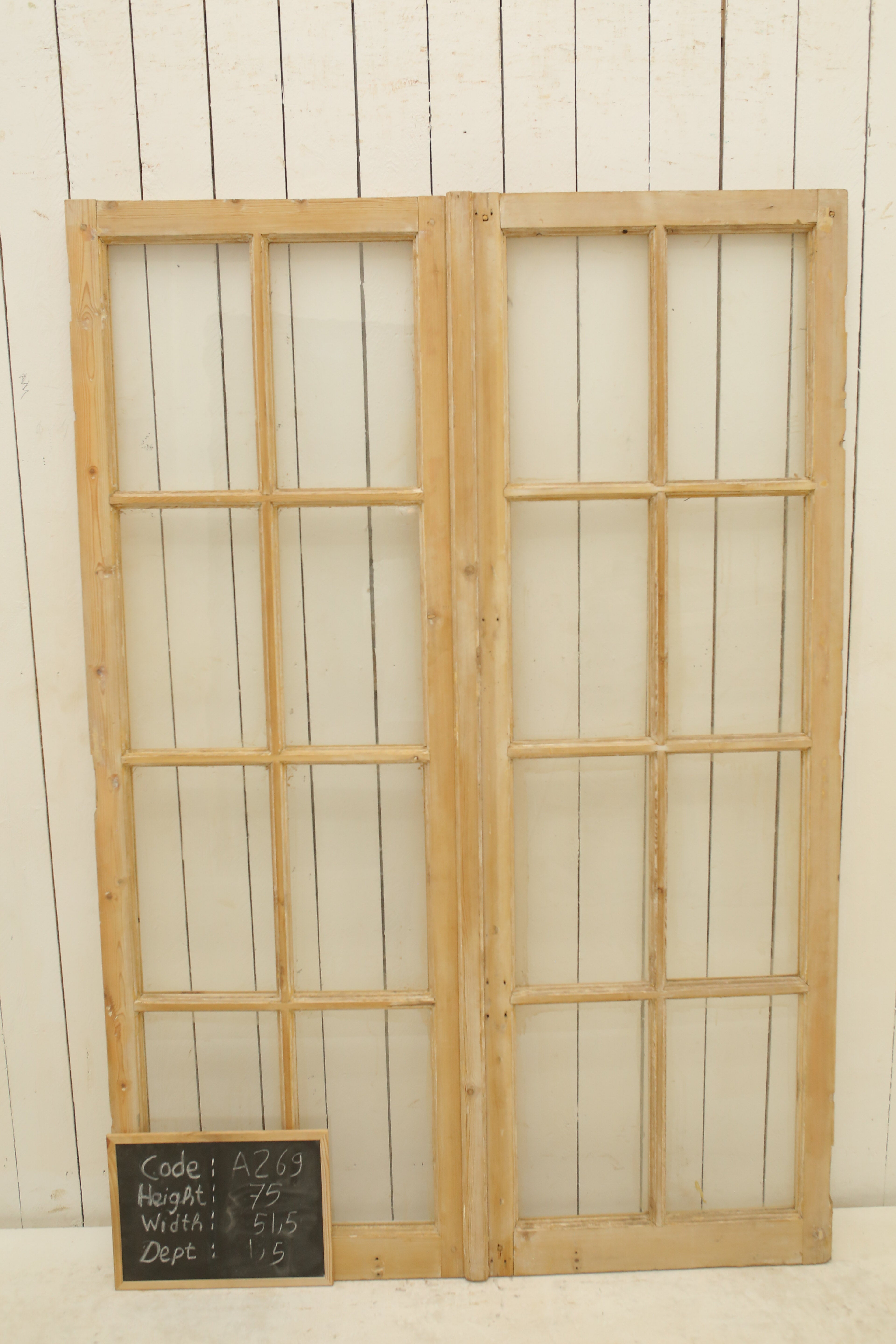 VINTAGE DBL FRENCH GLASS DOOR A269
