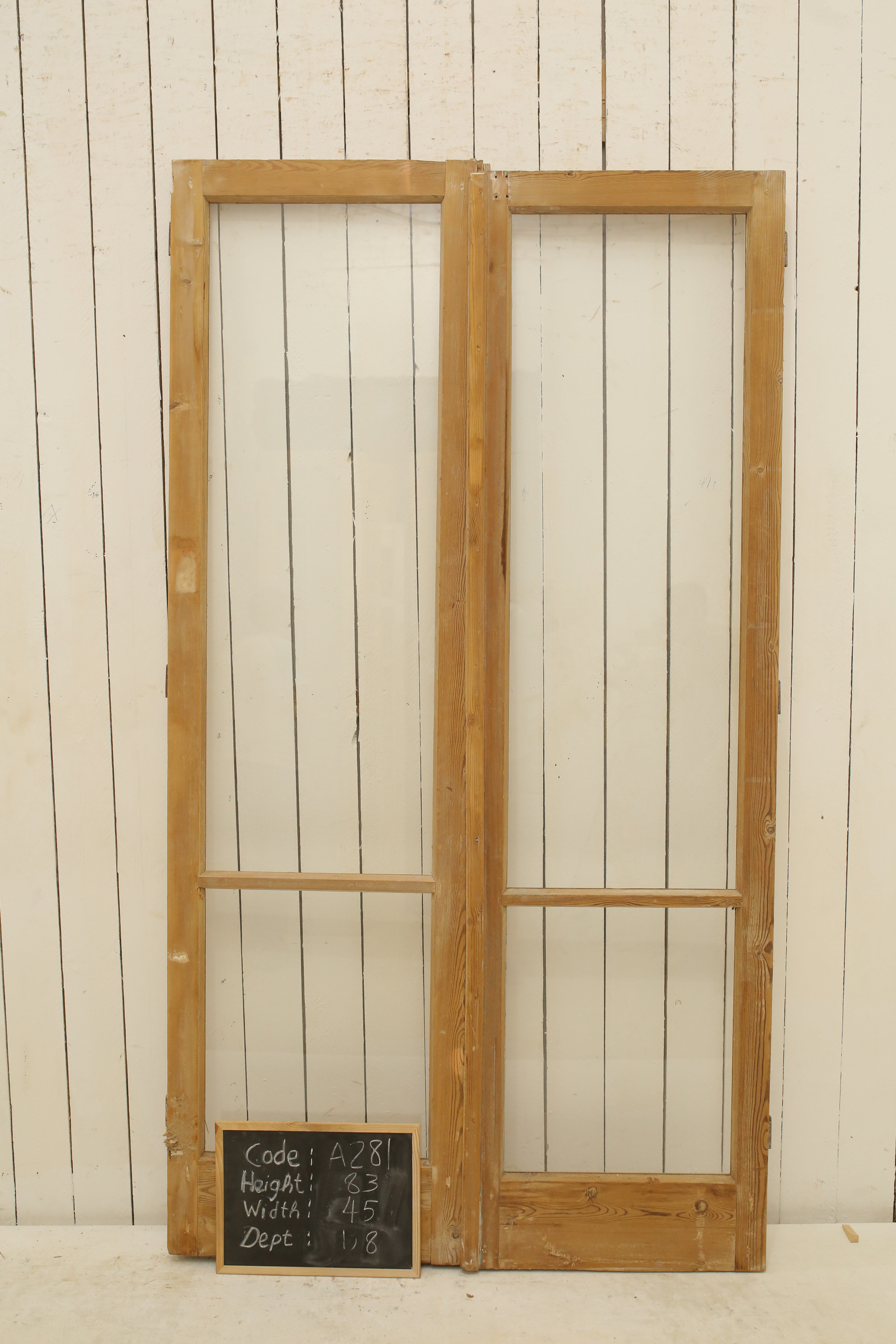 VINTAGE DBL FRENCH GLASS DOOR A281