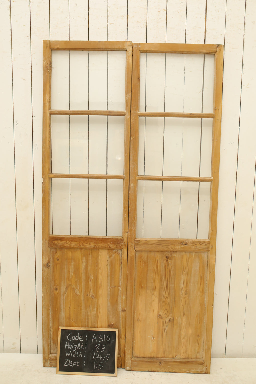 Vintage Double French Doors (with Glass) - A316