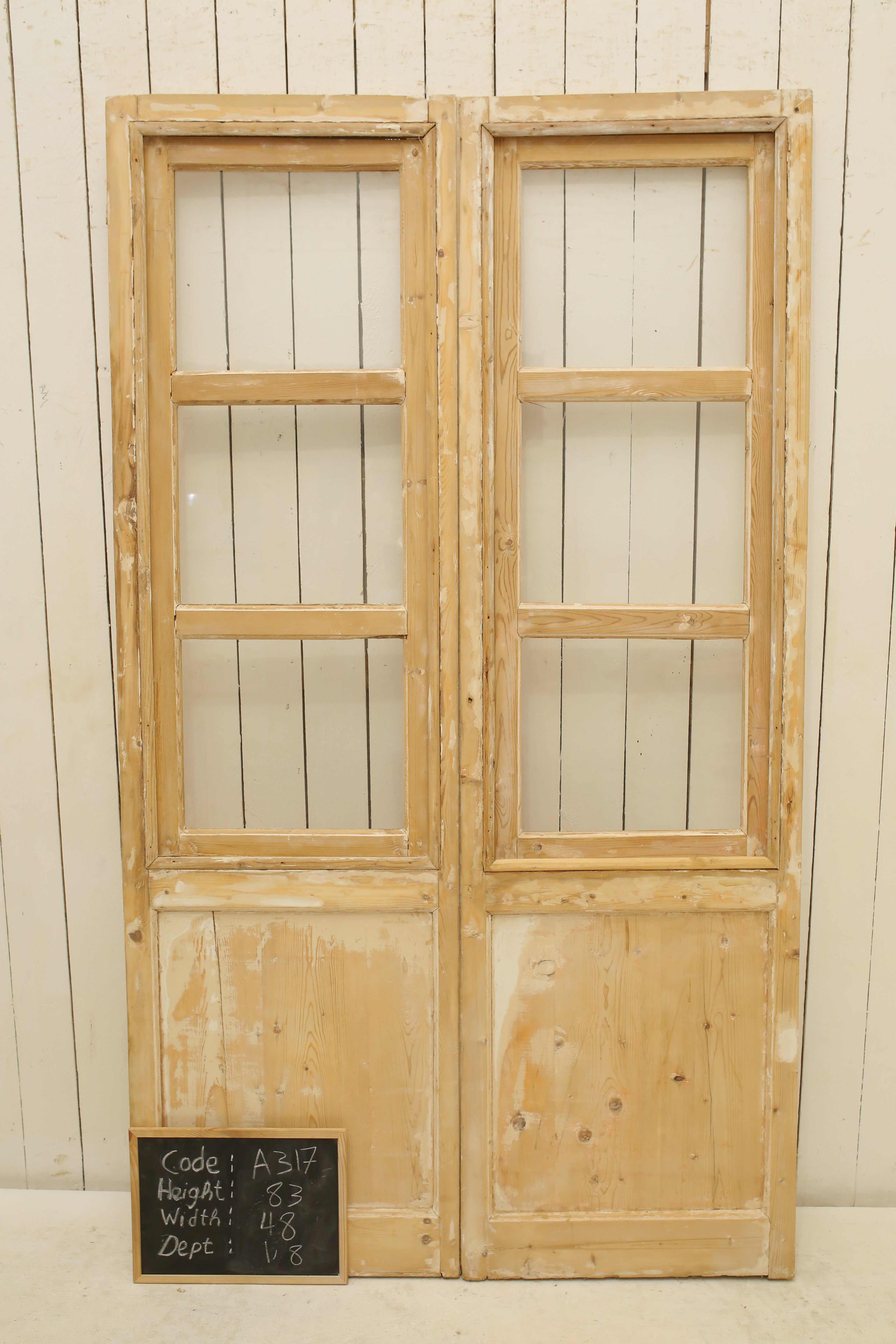 VINTAGE DBL FRENCH GLASS DOOR A317