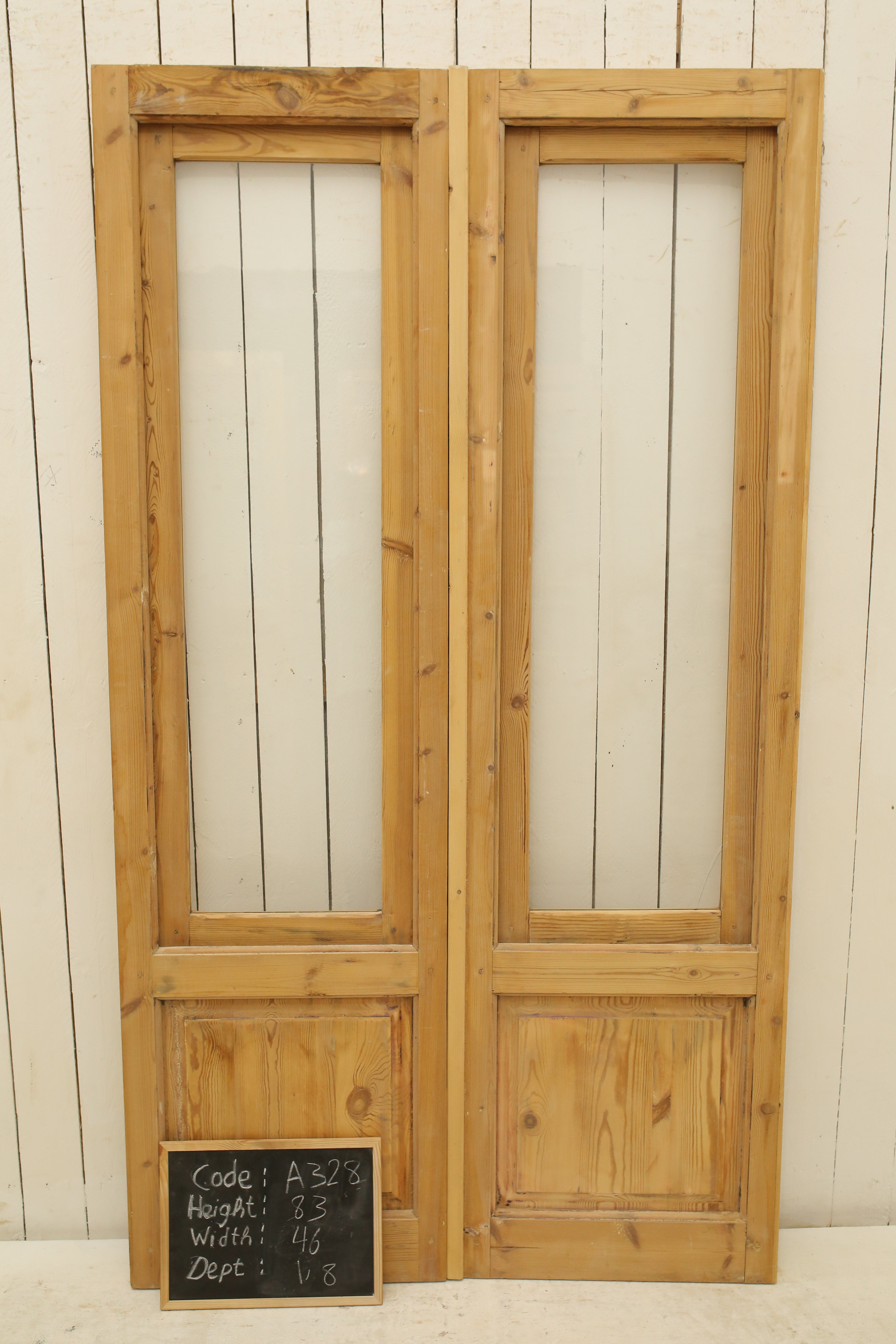 VINTAGE DBL FRENCH GLASS DOOR A328