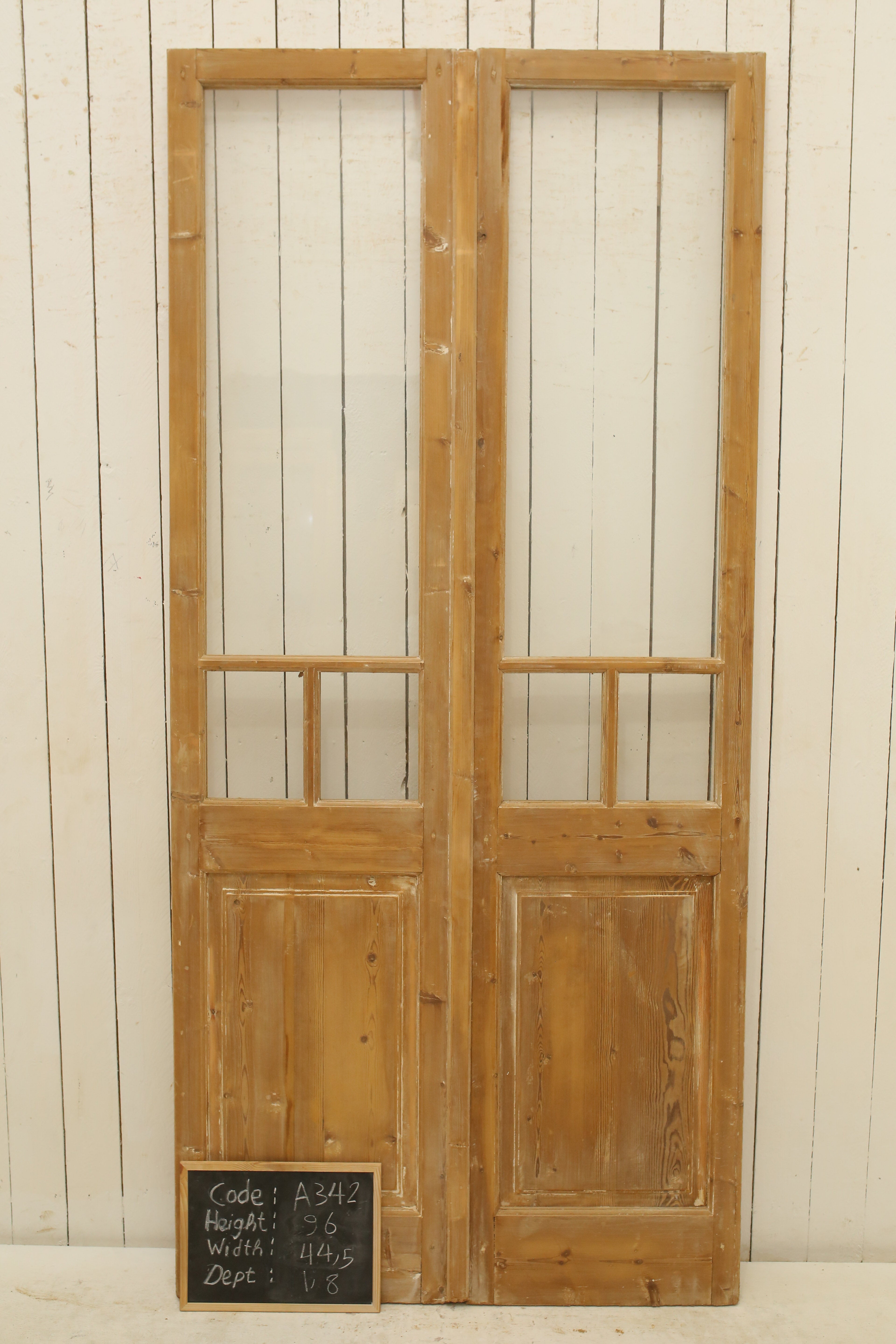 VINTAGE DBL FRENCH GLASS DOOR A342