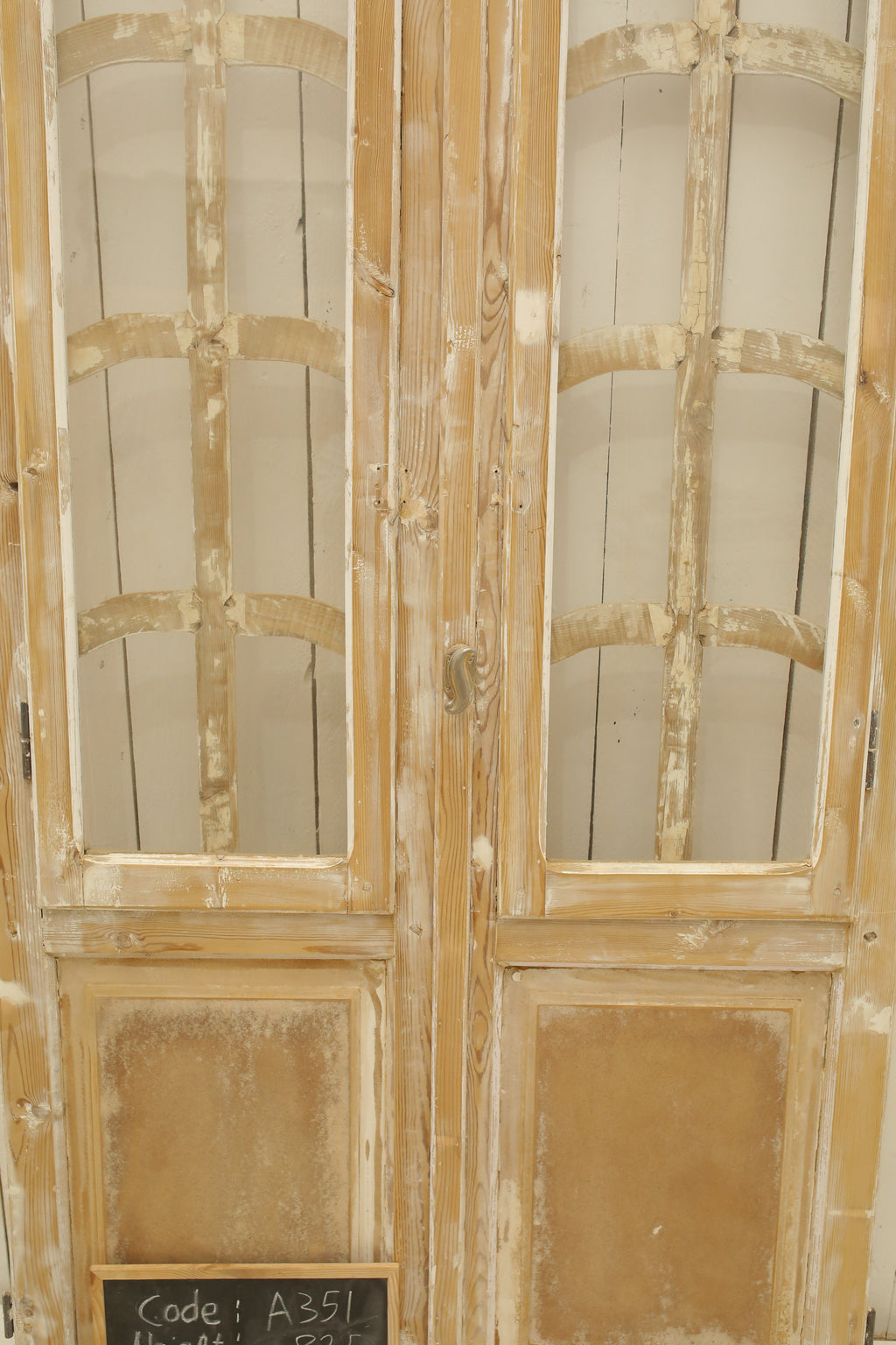 Vintage Double French Glass Doors – 82.5" H x 44" W – A351