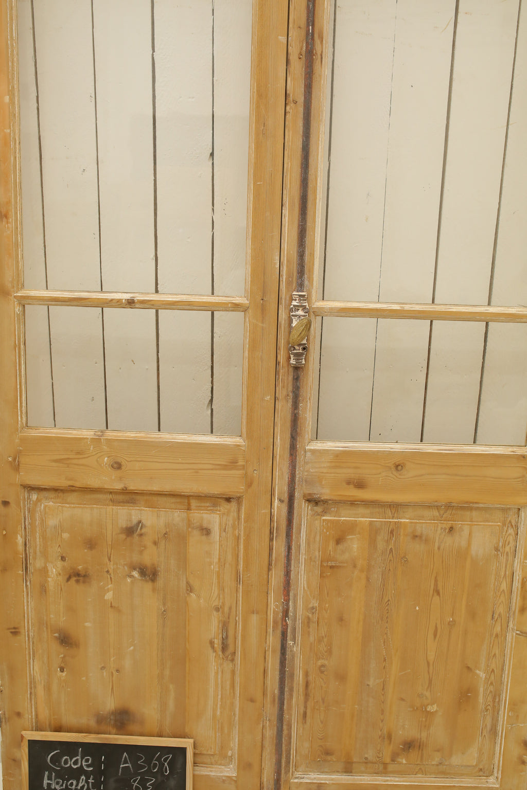 Vintage Double French Glass Doors – 93" H x 50" W – A368
