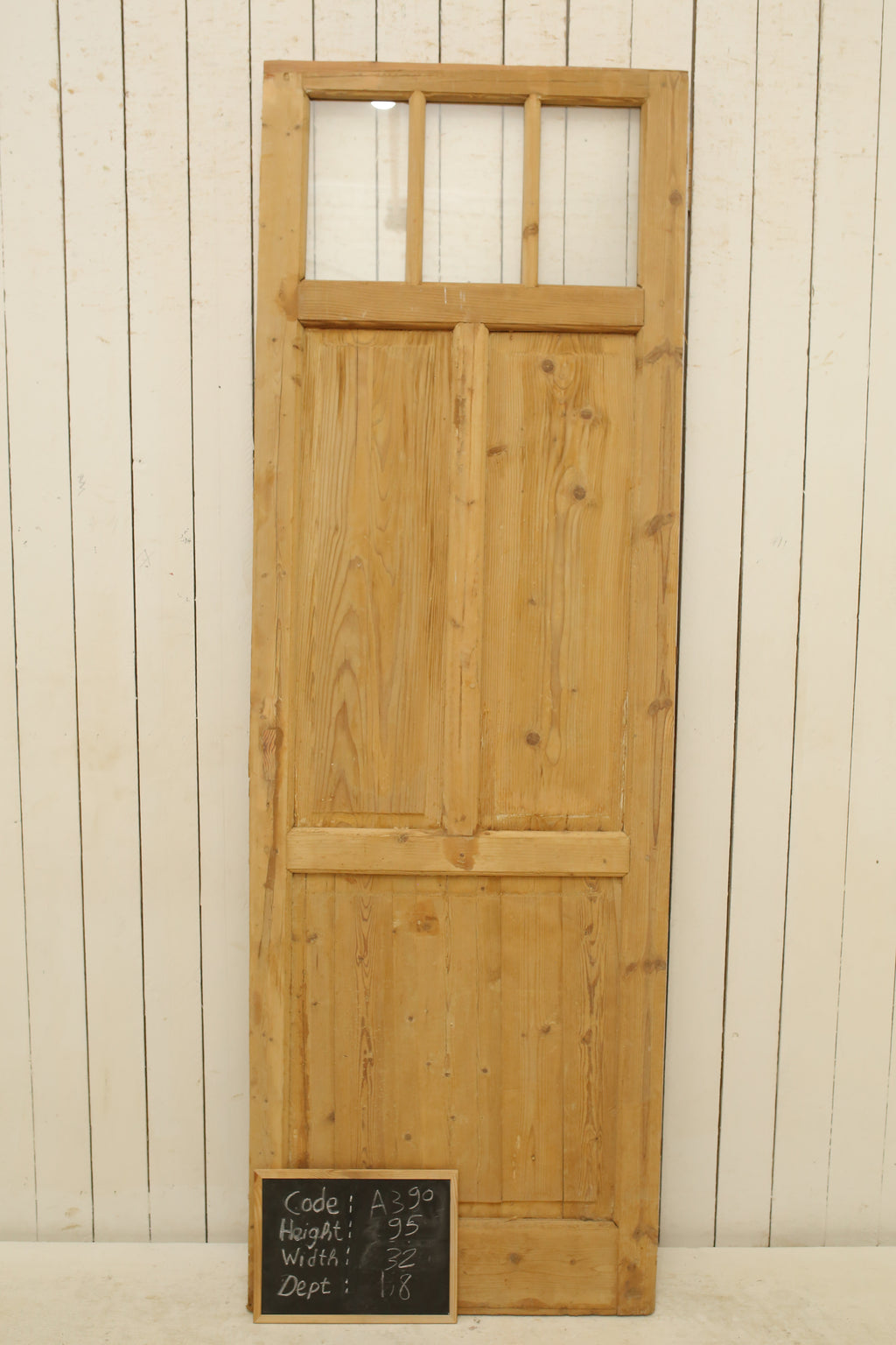Vintage Single French Glass Door – 95" H x 32" W – A390