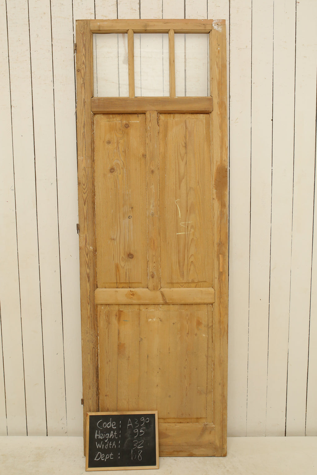 Vintage Single French Glass Door – 95" H x 32" W – A390