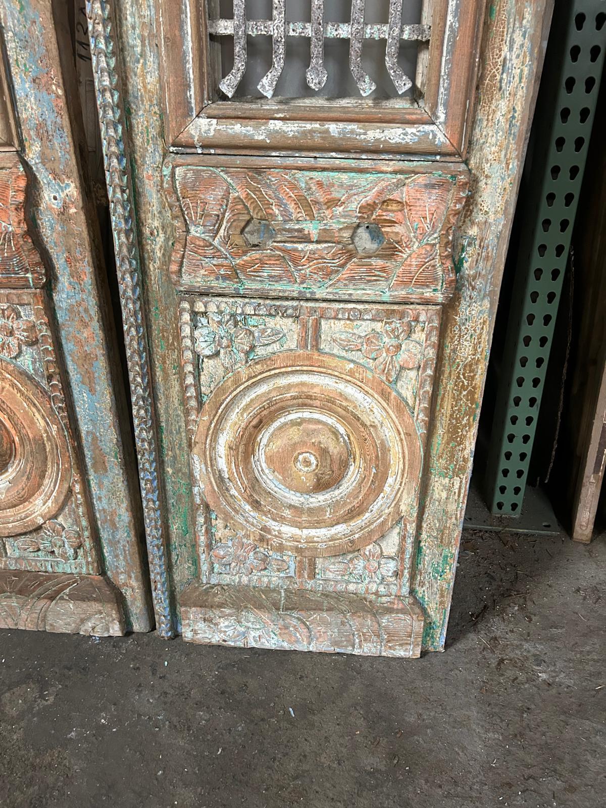 Vintage Double French Doors (with Glass and Metal) - L205.5